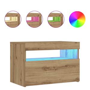 Noční stolek s LED dub artisan 60 x 35 x 40 cm kompozitní dřevo - obrázek 3