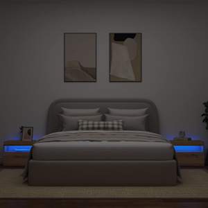 Noční stolek s LED dub artisan 60 x 35 x 40 cm kompozitní dřevo - obrázek 5