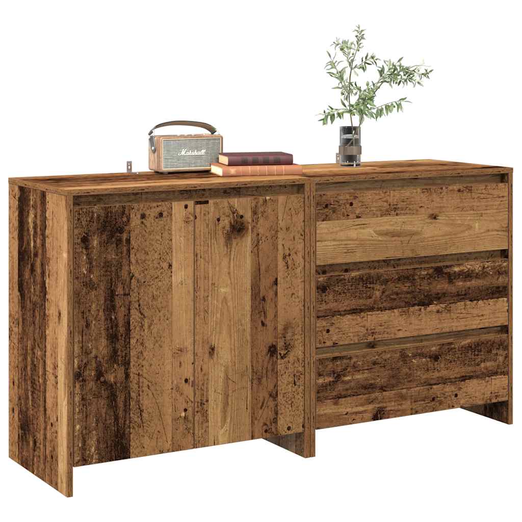 vidaXL 2-tlg. Sideboard Altholz-Optik Holzwerkstoff