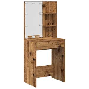 Set toaletního stolku s LED staré dřevo kompozitní dřevo - obrázek 5