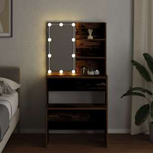 Set toaletního stolku s LED staré dřevo kompozitní dřevo - obrázek 4
