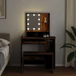 Set toaletního stolku s LED staré dřevo kompozitní dřevo - obrázek 8
