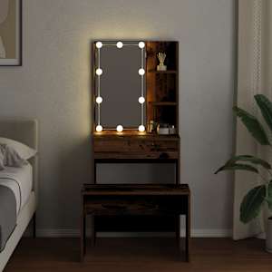 Set toaletního stolku s LED staré dřevo kompozitní dřevo - obrázek 8
