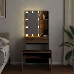 sada toaletního stolku s LED dub artisan kompozitní dřevo - obrázek 8