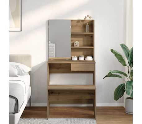 vidaXL Set toaletnog stolića Artisan hrast konstruirano drvo