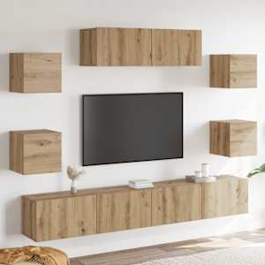 TV omara 7-delna stenski artisan hrast inženirski les