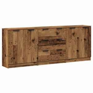 Příborníky 3 ks old wood 60 x 30 x 70 cm kompozitní dřevo - obrázek 2