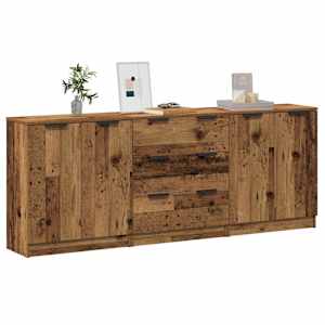 Příborníky 3 ks old wood 60 x 30 x 70 cm kompozitní dřevo - obrázek 1