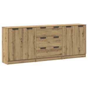 Příborníky 3 ks dub artisan 60x30x70 cm kompozitní dřevo - obrázek 2