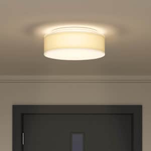 Stropní lampa s reflektory Bílá 38 x 38 x 13,5 cm textil - obrázek 4
