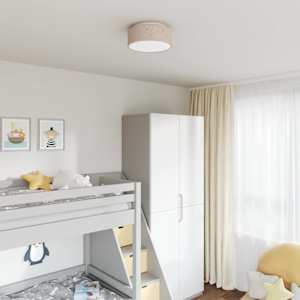 Stropna svetilka s središči Taupe 30 x 30 x 13,5 cm blago