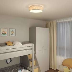Stropní lampa s reflektory Šedá 38 x 38 x 13,5 cm textil - obrázek 3