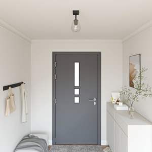 Stropni reflektor Črna 13 x 13 x 26 cm Steklo in Kovina