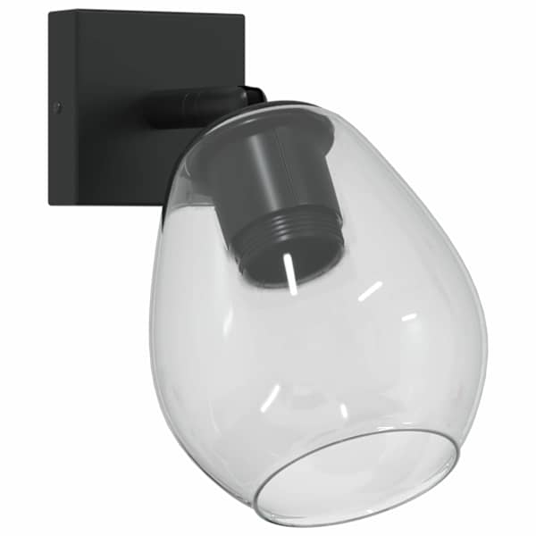 vidaXL Lae kohtvalgusti Must 13 x 13 x 26 cm Klaas ja metall