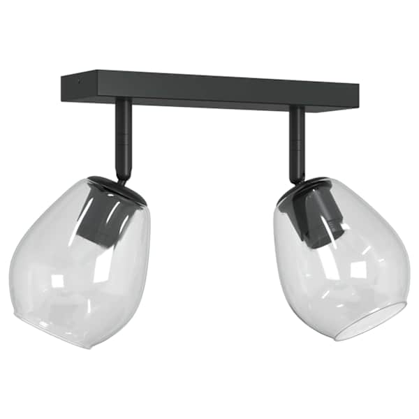 vidaXL Lae kohtvalgusti Must 33 x 13 x 26 cm Klaas ja metall
