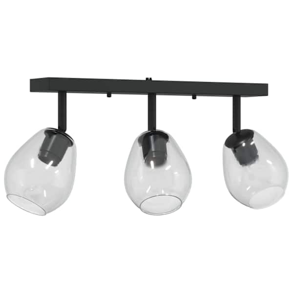 vidaXL Lae kohtvalgusti Must 54 x 13 x 26 cm Klaas ja metall