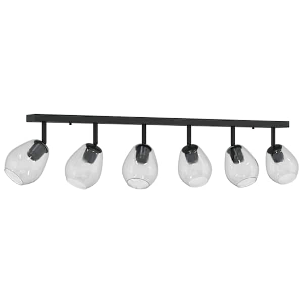 vidaXL Lae kohtvalgusti Must 110,5 x 13 x 26 cm Klaas ja metall