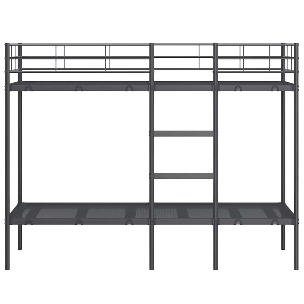 vidaXL Stapelbed zonder matras 75x190 cm staal zwart, foto 4