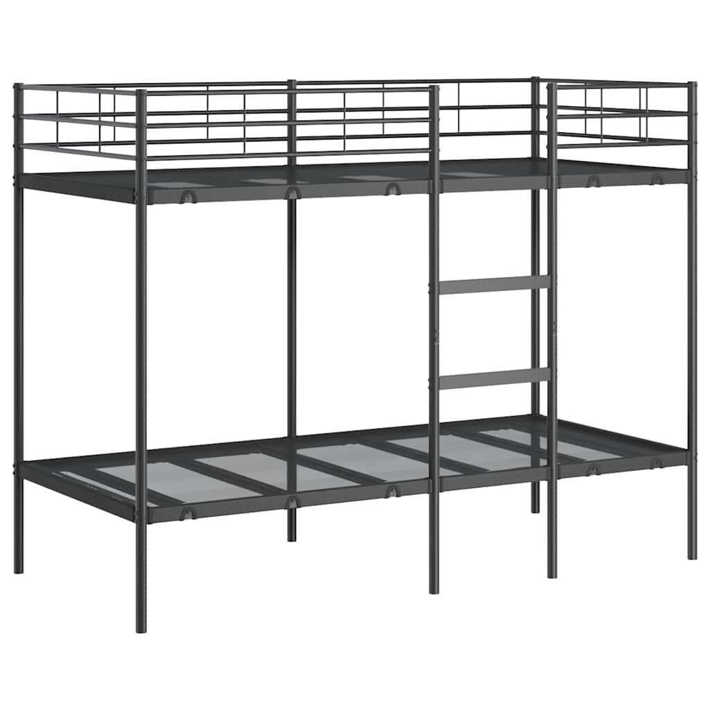 Thumbnail - vidaXL Etagenbett ohne Matratze Schwarz 100x190 cm Stahl