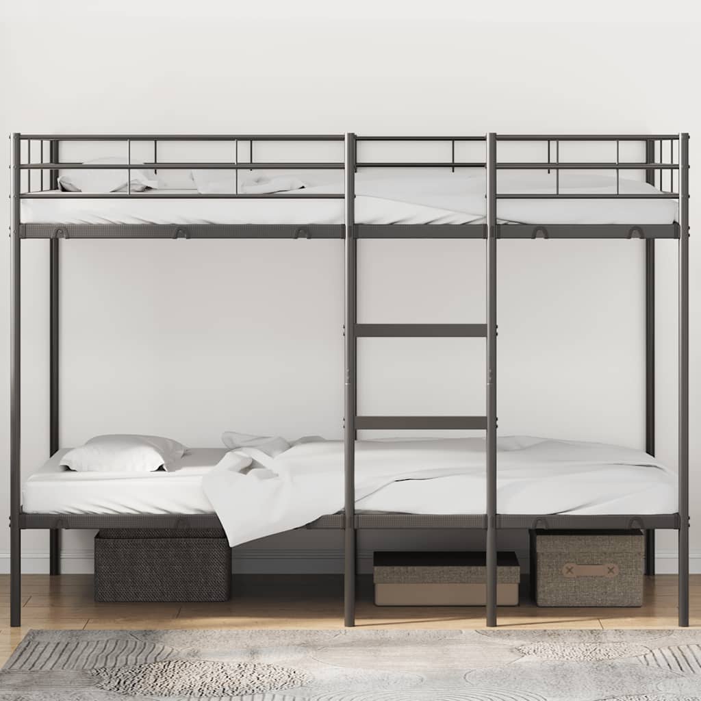 vidaXL Stapelbed zonder matras 107x203 cm staal zwart, foto 2