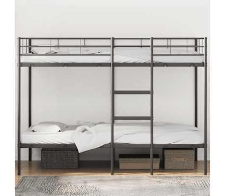 vidaXL Etagenbett ohne Matratze Schwarz 107x203 cm Stahl