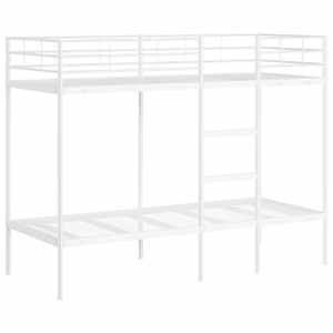 Patrová postel bez matrace bílá 75x190 cm ocel - obrázek 2
