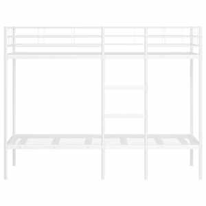 Patrová postel bez matrace bílá 75x190 cm ocel - obrázek 5