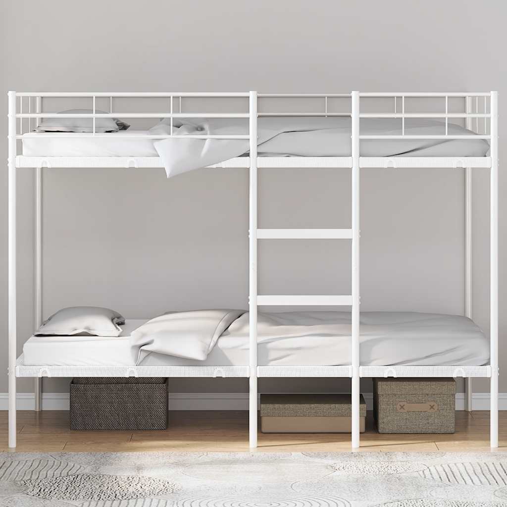 vidaXL Stapelbed zonder matras 100x200 cm staal wit afbeelding