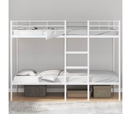 vidaXL Etagenbett ohne Matratze Wei&szlig; 107x203 cm Stahl