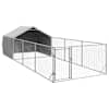 vidaXL Outdoor Dog Kennel Run 7x2x1,5 m tsingitud terasega