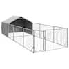 vidaXL Outdoor Dog Kennel Run 6x2x1,5 m tsingitud terasega