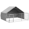 vidaXL Outdoor Dog Kennel Run 3x3x1,9 m tsingitud terasega