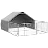 vidaXL Outdoor Dog Kennel Run 4x3x1,9 m tsingitud terasega