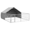 vidaXL Outdoor Dog Kennel Run 5x3x1,9 m tsingitud terasega