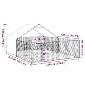 Venkovní psí kotec s výběhem 5x3x1,9 m pozinkovaná ocel - obrázek 8