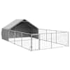 vidaXL Outdoor Dog Kennel Run 7x3x1,9 m tsingitud terasega