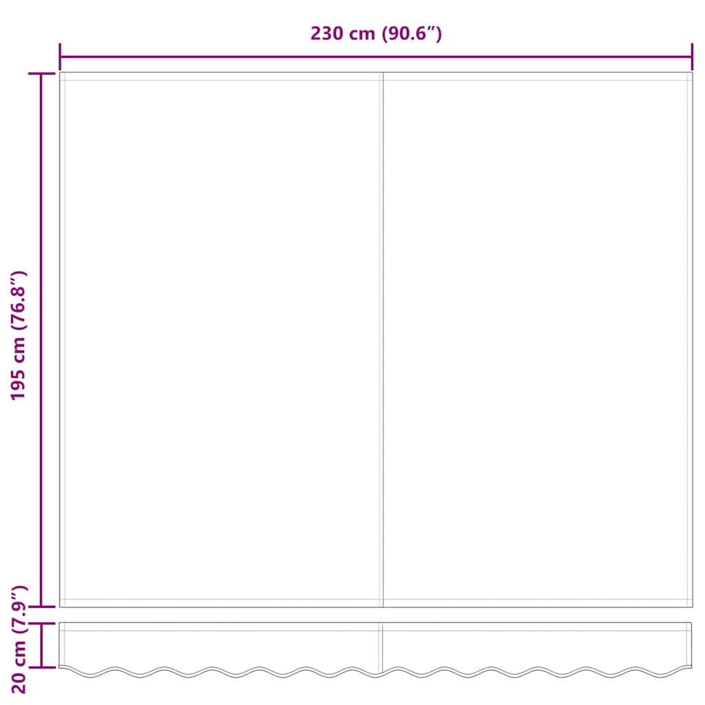 Napellenző ponyva Sokszínű 250 x 200 cm Vászon 