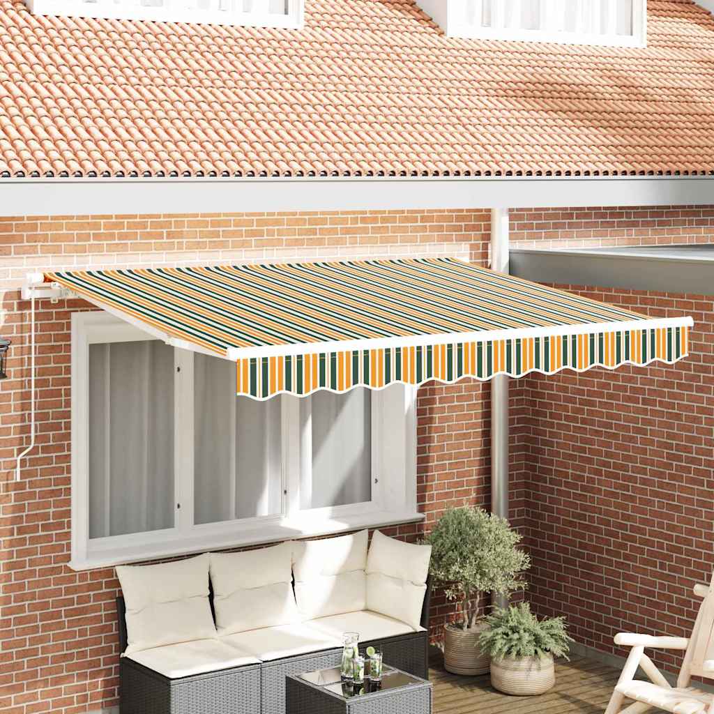 Markiisinkorvauskangas 3.5x2.5 m kehykseen vihreä ja keltainen