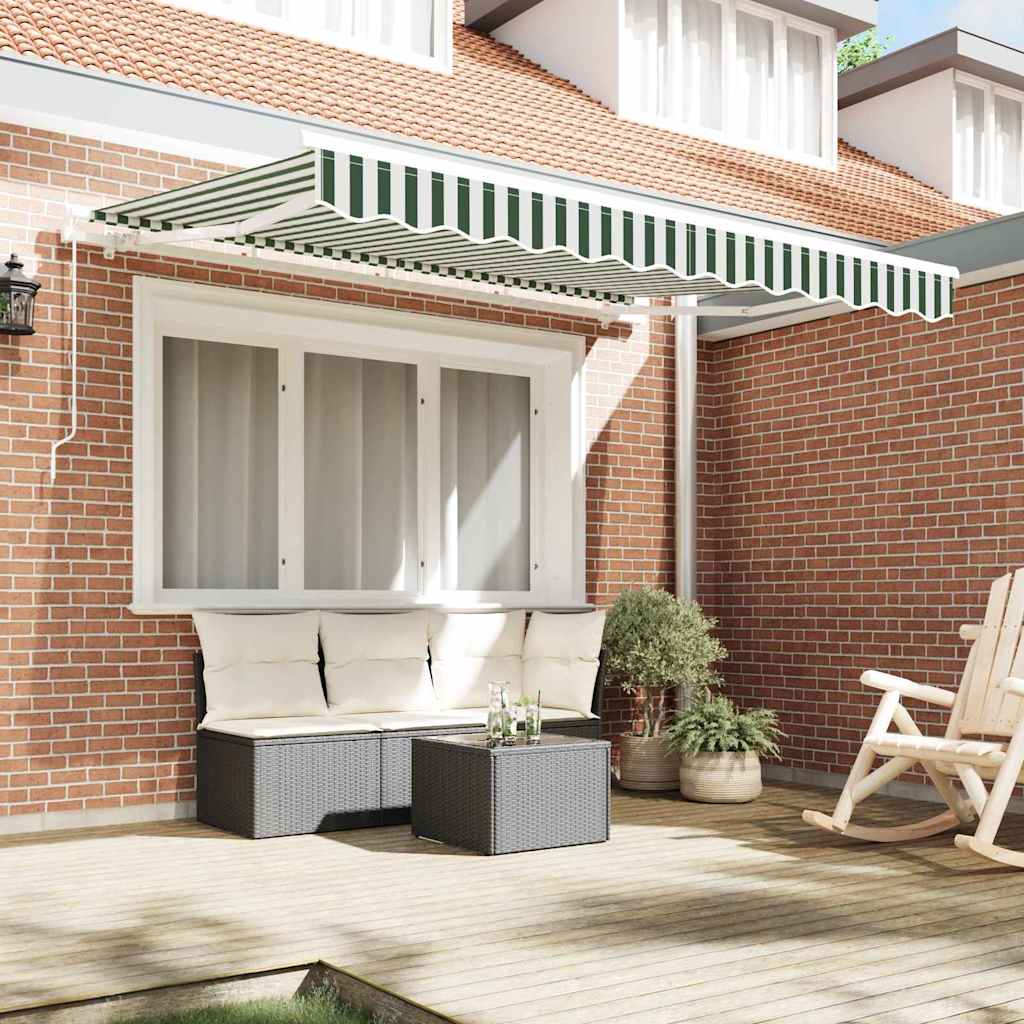 vidaXL Vervangingsdoek voor zonnescherm Groen en wit 250 x 200 cm