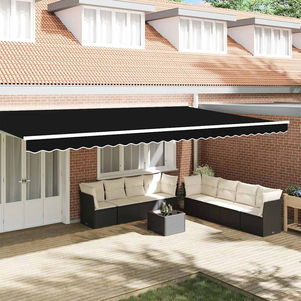 Markiseskørt til 6 m ramme Sort 5.8x0.2 m