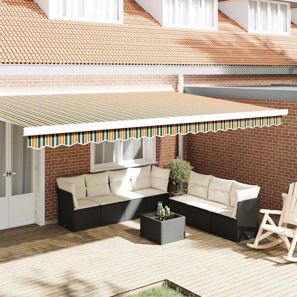 vidaXL Baldachin Verde și galben 4.8 x 0.2 m Pânză
