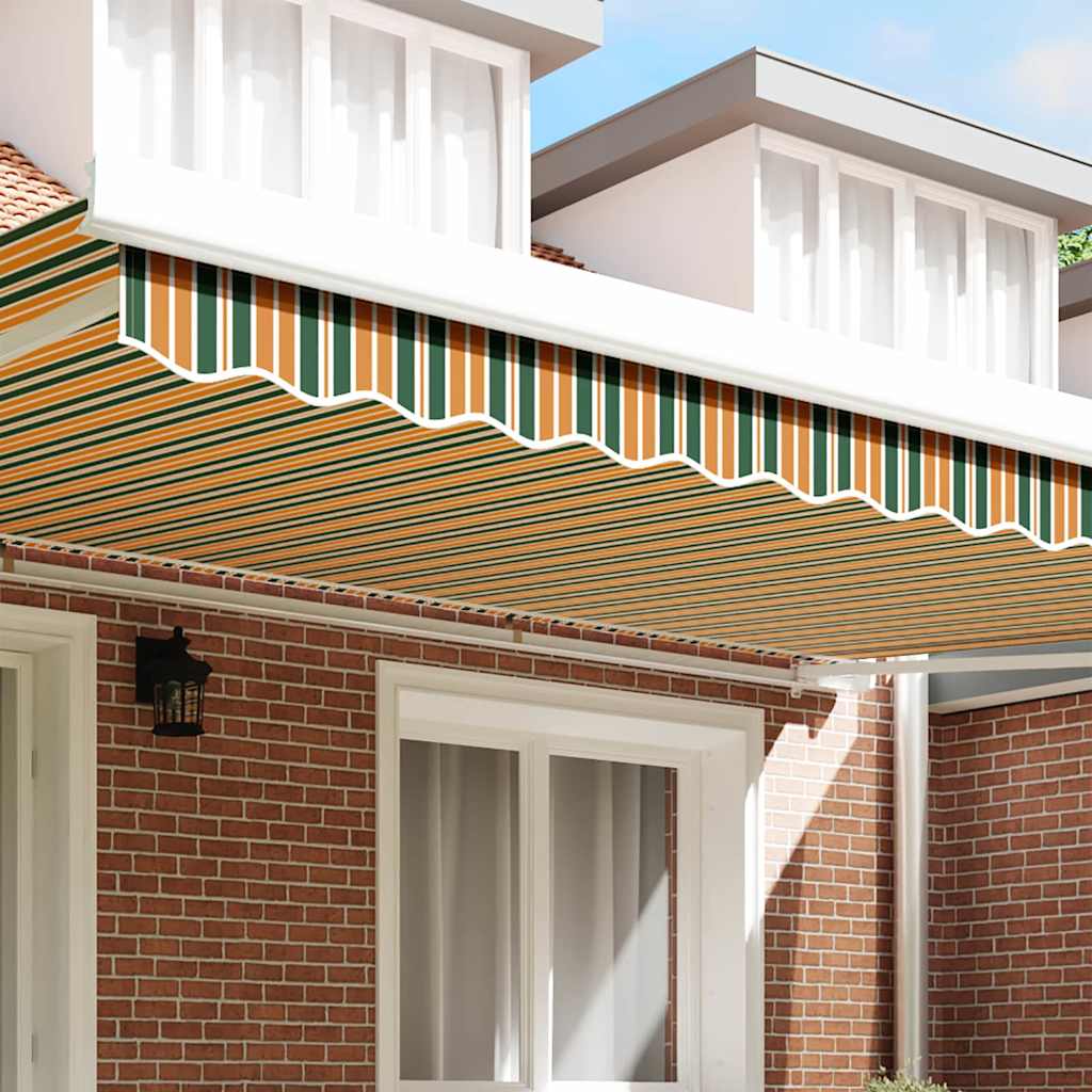 vidaXL Markies Valance Groen en geel 4.8 x 0.2 m Canvas
