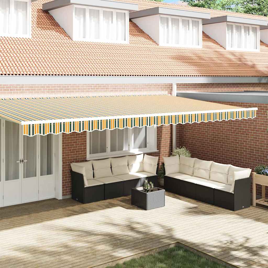 vidaXL Baldachin Verde și galben 580 x 20 cm Pânză