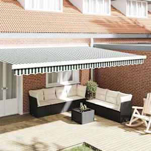 Zaslon tende Zelena in Bela 480 x 20 cm Platno