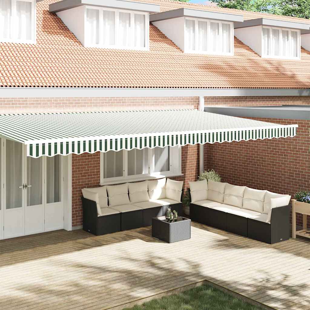 vidaXL Baldachin Verde și alb 5.8 x 0.2 m Pânză
