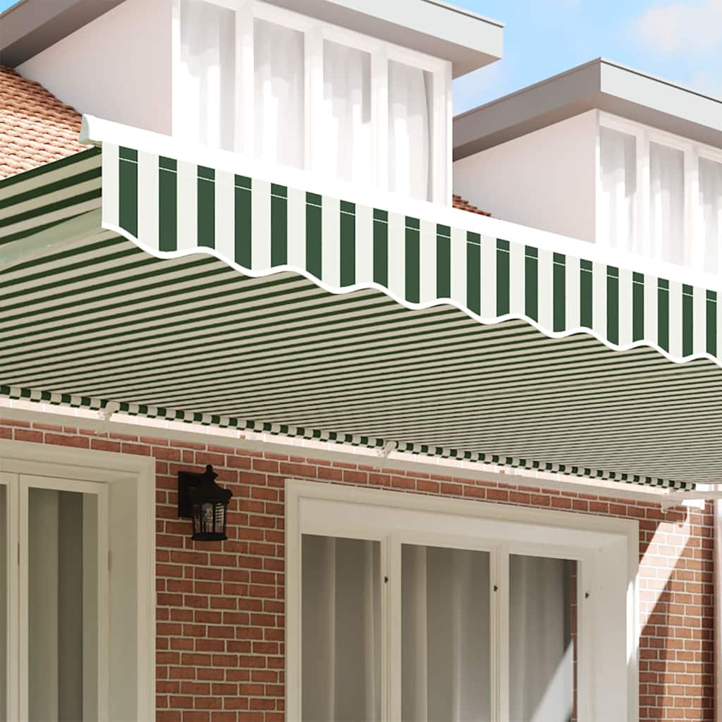 vidaXL Markies Valance Groen en wit 5.8 x 0.2 m Canvas