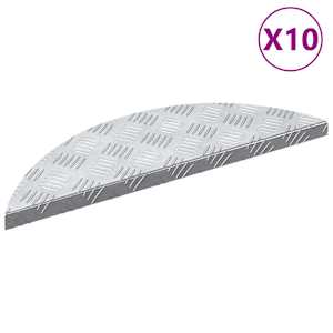 Schodové nášlapy 10 pcs Stříbrná 60 x 18 x 2,5 cm Hliník
