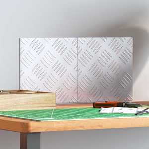 Stopnice Kvadrat 2 pcs srebrna 20 x 20 cm Aluminij