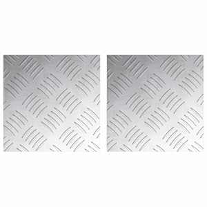 Schodové nášlapy Čtvercový 2 pcs Stříbrná 20 x 20 cm Hliník - obrázek 2