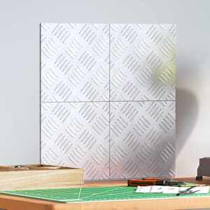 Stopnice Kvadrat 4 pcs srebrna 20 x 20 cm Aluminij